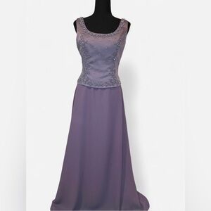 Elegant Purple Sleeveless Dress